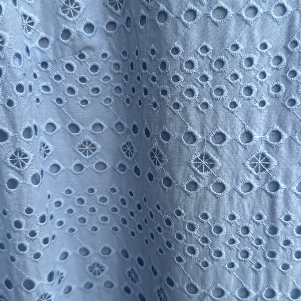 LOFT periwinkle eyelet dress. Size 6 - Picture 5 of 8